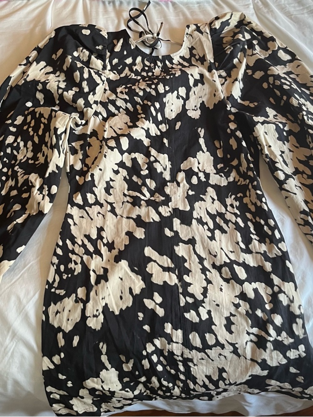 ASOS Black and Cream Printed Mini Dress